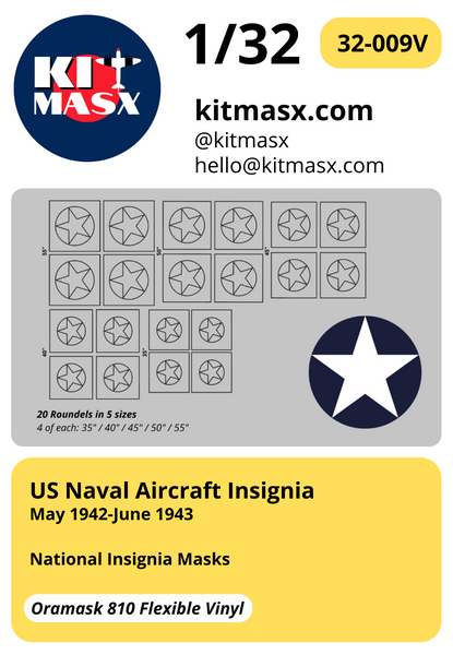 US Naval Aircraft Insignia May 1942-June 1943 1/32 National Insignia Masks