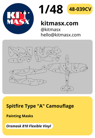 Spitfire Type "A" Camouflage 1/48 Painting Masks