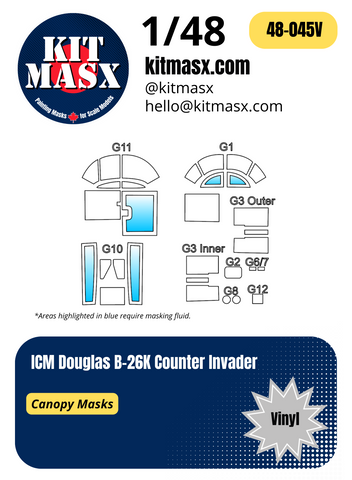 ICM Douglas B-26K Counter Invader 1/48 Canopy Masks