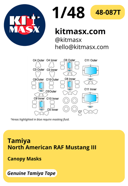 Tamiya North American RAF Mustang III 1/48 Canopy & Wheel Masks