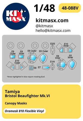 Tamiya Bristol Beaufighter Mk.VI 1/48 Canopy & Wheel Masks
