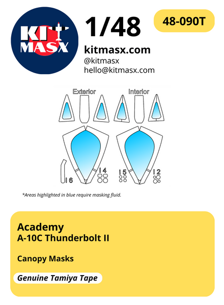 Academy A-10C Thunderbolt II 1/48 Canopy Masks