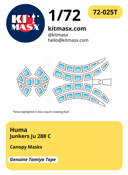 Huma Junkers Ju 288 C 1/72 Canopy Masks