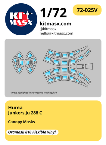 Huma Junkers Ju 288 C 1/72 Canopy Masks