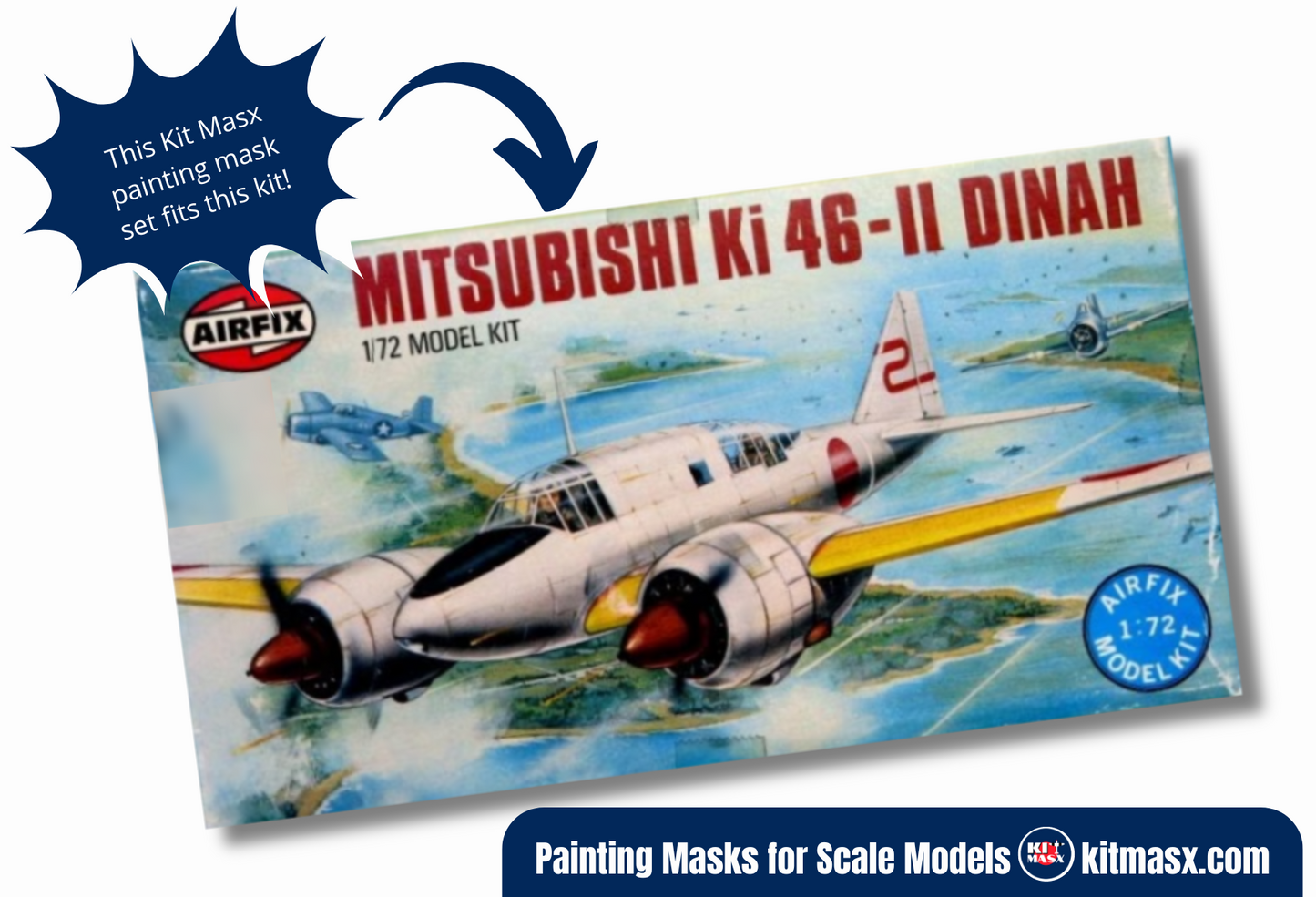 Airfix Mitsubishi Ki-46 II Dinah 1/72 Canopy Paint Masks, Kit # 02016-1