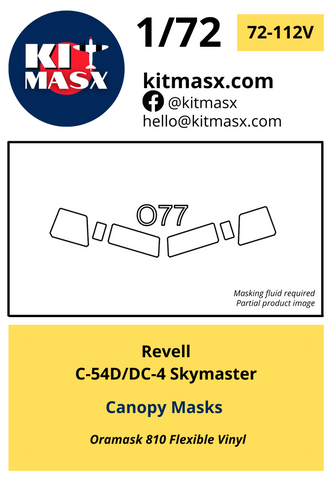Revell C-54D/DC-4 Skymaster 1/72 Canopy & Wheel Masks