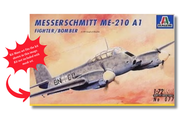 Italeri Messerschmitt Me-210 A1 1/72 Canopy Masks