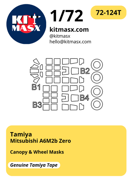 Tamiya Mitsubishi A6M2b Zero 1/72 Canopy & Wheel Masks