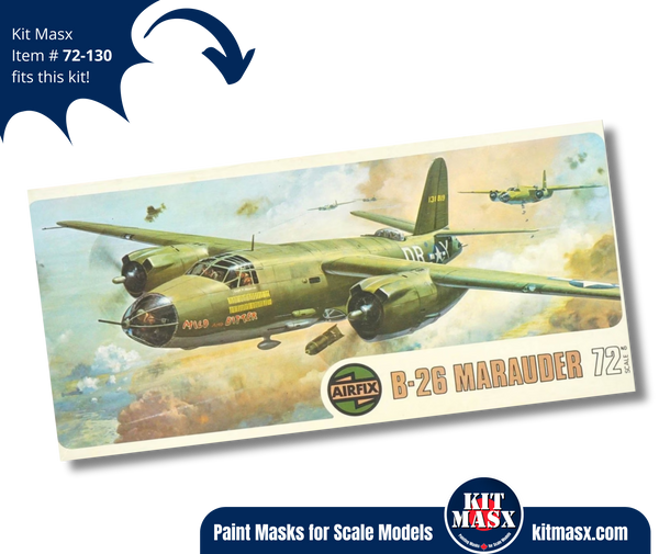 Airfix B-26 Marauder 1/72 Canopy & Wheel Masks