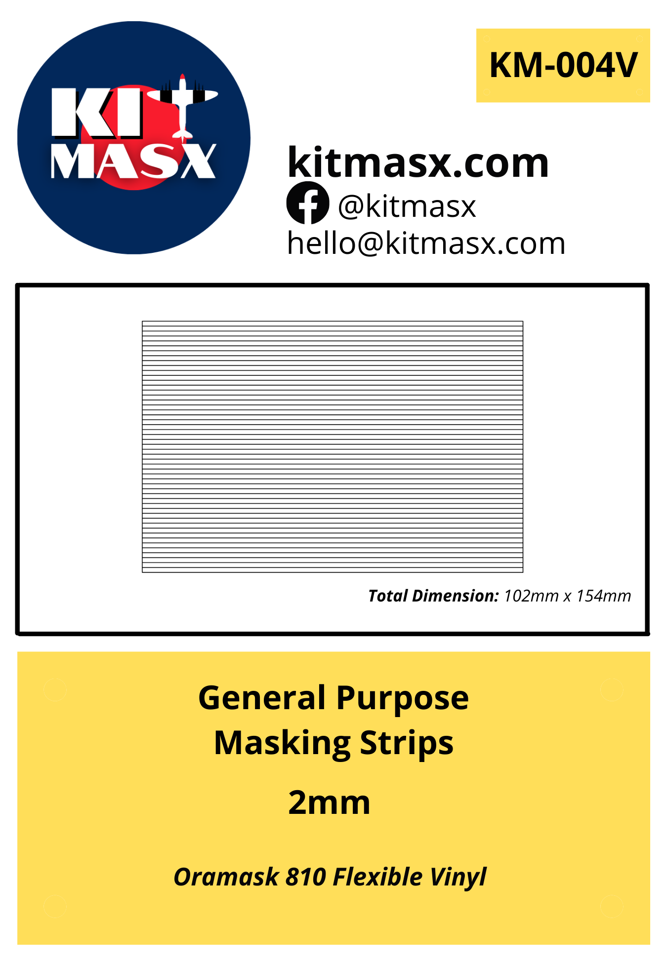 General Purpose Masking Strips 2mm Painting Masks