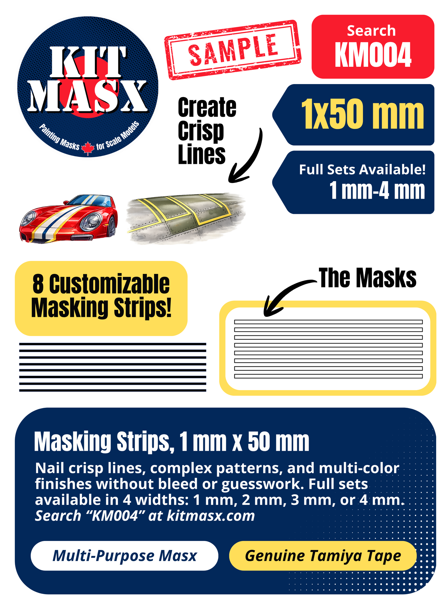 Kit Masx Sample: Masking Strips 1 mm x 50 mm
