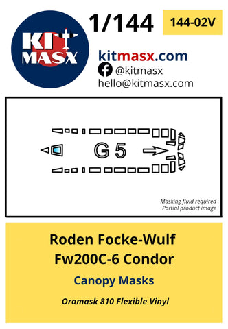 Roden Focke-Wulf Fw200C-6 Condor Canopy Masks Kit Masx 
