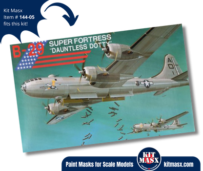 Fujimi Boeing B-29 Superfortress, F-13A, KB-29P Tanker 1/144 Canopy & Wheel Paint Masks, Kit # 14401
