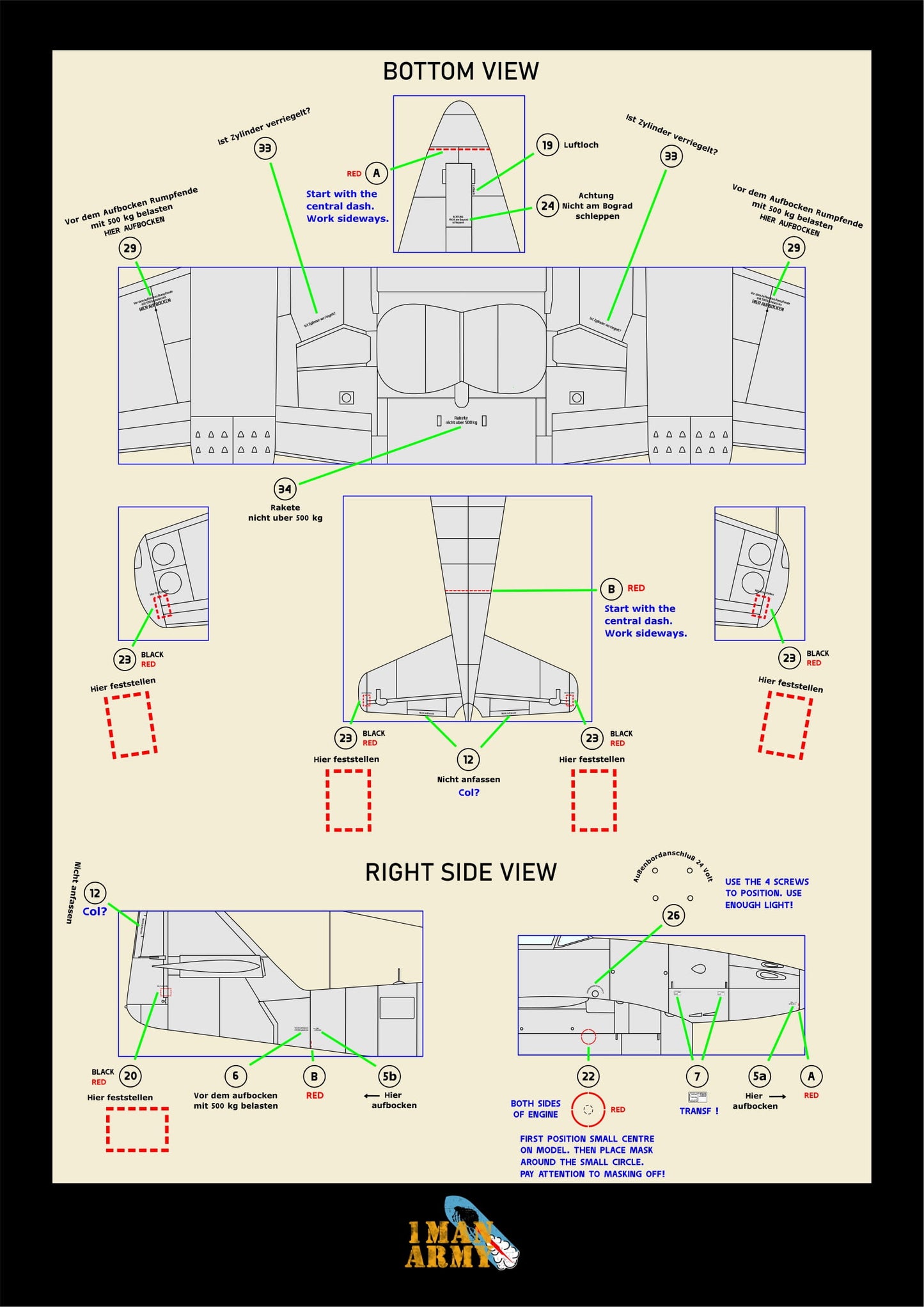 1ManArmy Hobby Boss Messerschmitt Me 262 A-1 'Schwalbe' 1/18 Basic Markings & Stencil High-Definition Paint Masks, 18DET001