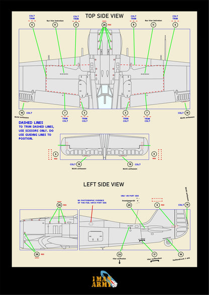 1ManArmy Hobby Boss Focke-Wulf Fw190 A-5 1/18 Basic Markings & Stencil High-Definition Paint Masks, 18DET002
