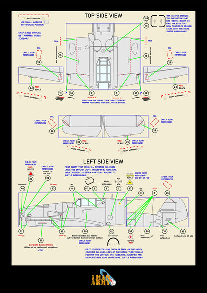 1ManArmy Airfix Messerschmitt Bf109 G-5/G-6 1/24 Basic Markings & Stencil High-Definition Paint Masks, 24DET005