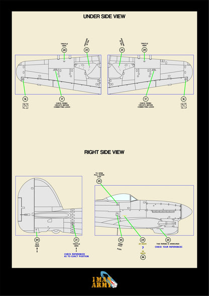 1ManArmy Airfix Hawker Typhoon Mk.IB 1/24 Basic Markings & Stencil High-Definition Paint Masks, 24DET011