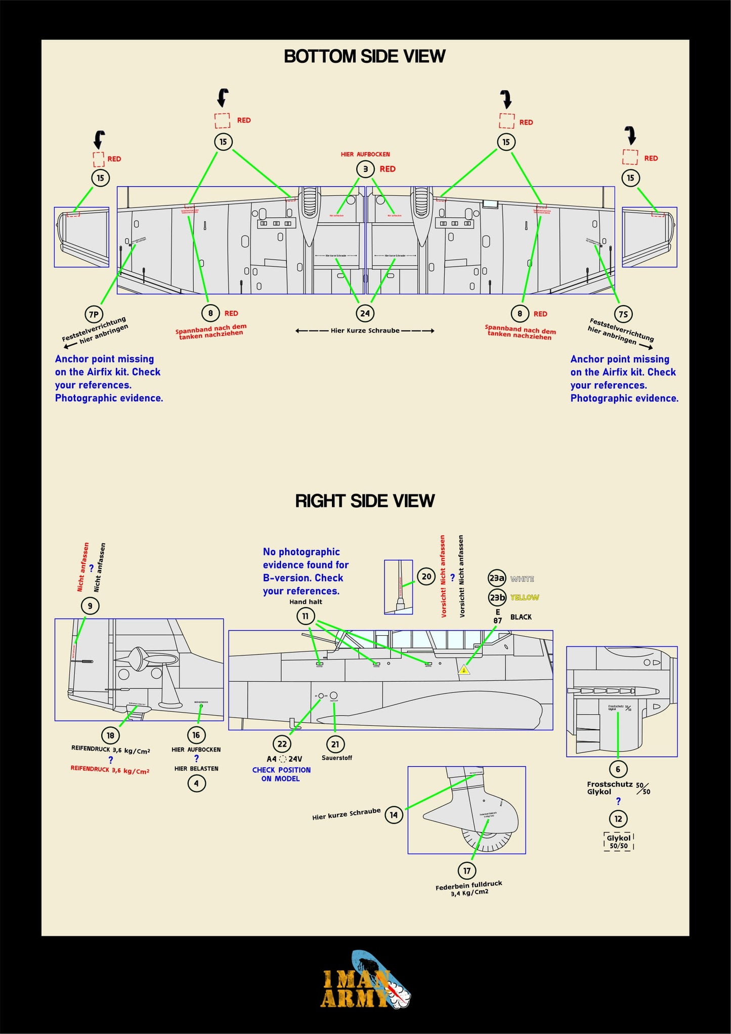 1ManArmy Airfix Junkers Ju 87B 1/24 Basic Markings & Stencil High-Definition Paint Masks, 24DET012