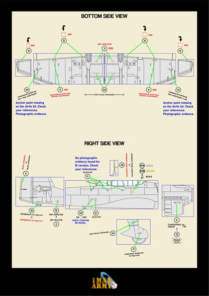 1ManArmy Airfix Junkers Ju 87B 1/24 Basic Markings & Stencil High-Definition Paint Masks, 24DET012