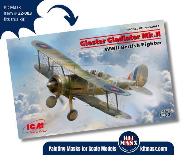 Revell/ICM Gloster Gladiator Mk. II 1/32 Canopy & Wheel Masks