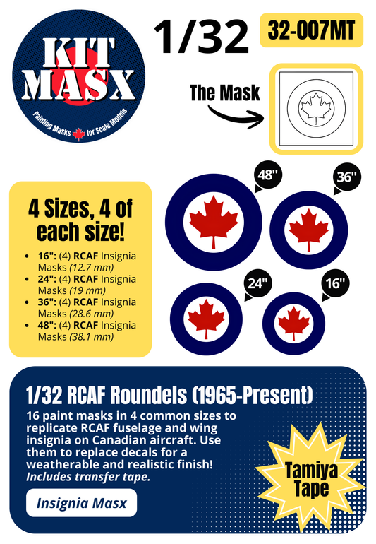 RCAF Roundels (1965-Present) 1/32 National Insignia Paint Masks (32007M)