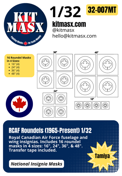 RCAF Roundels (1965-Present) 1/32, 1/48, 1/72 National Insignia Paint Masks