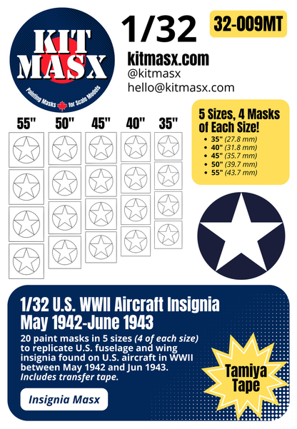 U.S. WWII Aircraft Insignia (May 1942-June 1943) Paint Masks
