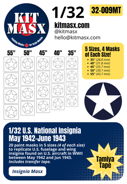 U.S. WWII National Insignia (May 1942-June 1943) Paint Masks