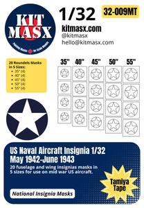 US Naval Aircraft Insignia (May 1942-June 1943) 1/32, 1/48, 1/72 National Insignia Paint Masks