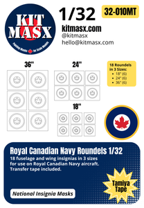 Royal Canadian Navy (RCN) Roundels 1/32, 1/48, 1/72 National Insignia Paint Masks