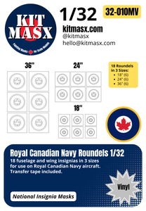 Royal Canadian Navy (RCN) Roundels 1/32, 1/48, 1/72 National Insignia Paint Masks