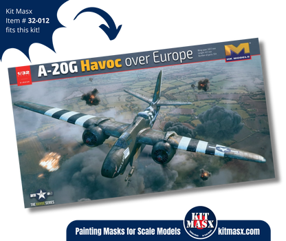 HK Models A-20G Havoc "Over Europe" 1/32 Canopy Paint Masks & Main Markings, Kit # 01E039