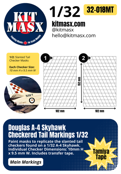 Douglas A-4 Skyhawk Checkered Tail Markings 1/32 Main Marking Paint Masks