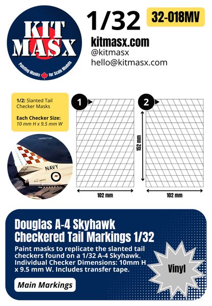 Douglas A-4 Skyhawk Checkered Tail Markings 1/32 Main Marking Paint Masks