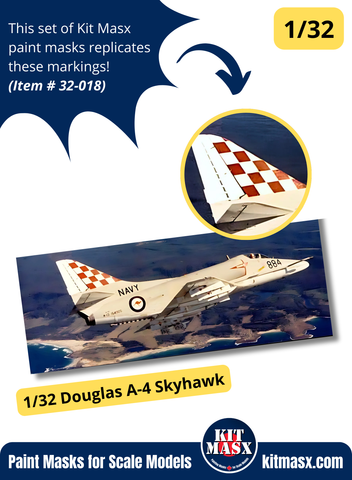 Douglas A-4 Skyhawk Checkered Tail Markings 1/32 Main Marking Paint Masks