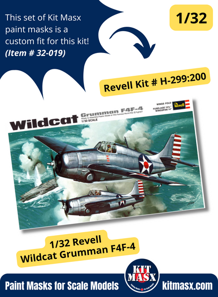 Revell Grumman F4F-4 Wildcat/Martlet Mk. V 1/32 Canopy & Wheel Paint Masks, Kit # H-299:200