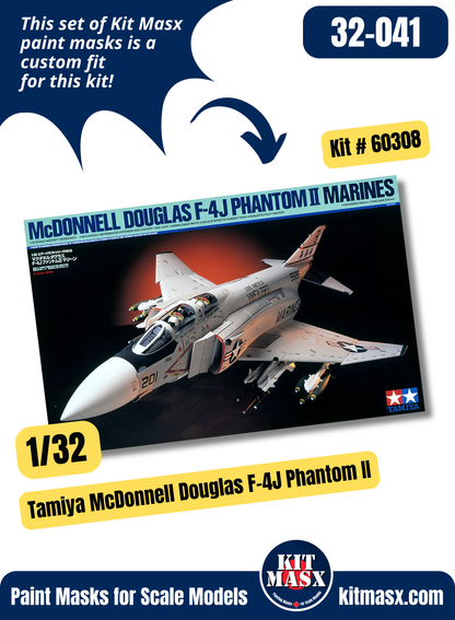 Tamiya McDonnell Douglas F-4J Phantom II 1/32 Canopy Paint Masks, Kit # 60308 (32041)