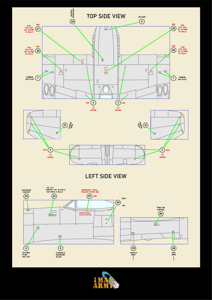 1ManArmy Hawker Tempest Mk. V 1/32 Basic Markings & Stencil High-Definition Paint Masks, 32DET003