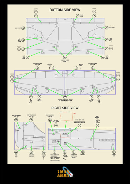 1ManArmy Hawker Tempest Mk. V 1/32 Basic Markings & Stencil High-Definition Paint Masks, 32DET003
