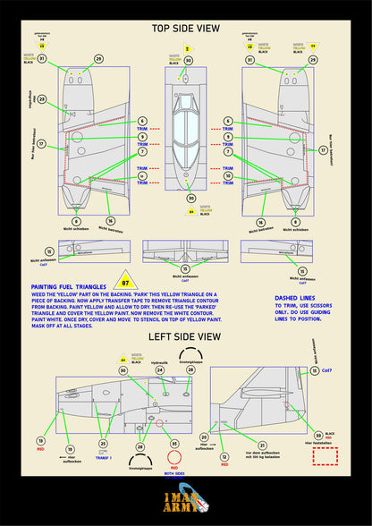 Messerschmitt 262 A1-A2 1/32 Basic Markings & Stencil High-Definition Paint Masks, 32DET004