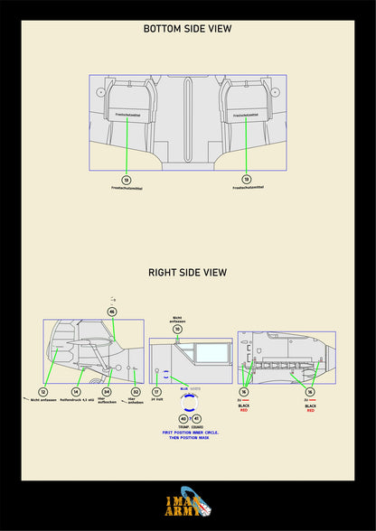 1ManArmy Eduard/Trumpeter Messerschmitt Bf 109 E-4 1/32 Basic Markings & Stencil High-Definition Paint Masks, 32DET007