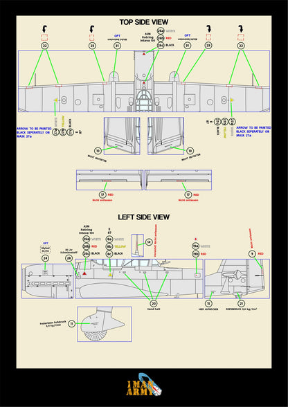 1ManArmy Junkers Ju87G "Stuka" 1/32 Basic Markings & Stencil High-Definition Paint Masks, 32DET012