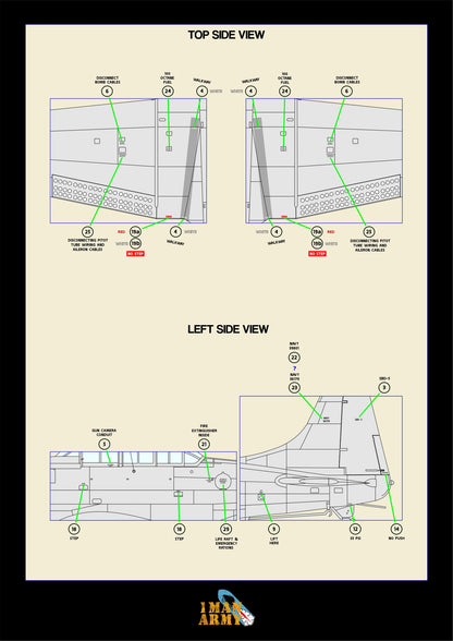 1ManArmy Dauntless SBD5 1/32 Basic Markings & Stencil High-Definition Paint Masks, 32DET014