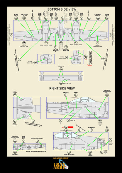 1ManArmy Trumpeter Lockheed P-38 Lightning 1/32 Basic Markings & Stencil High-Definition Paint Masks, 32DET016