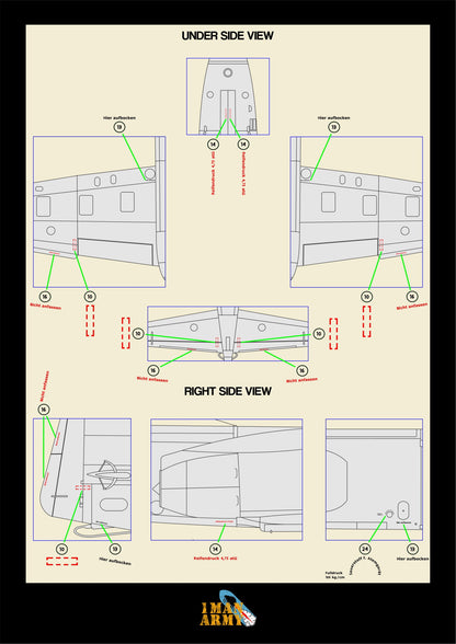 1ManArmy Fly Arado Ar 234 1/32 Basic Markings & Stencil High-Definition Paint Masks, 32DET019