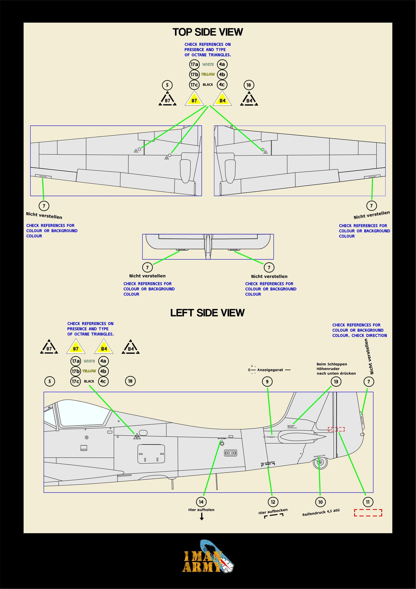 1ManArmy Zoukei-Mura Focke-Wulf Ta 152 H-0/H-1 1/32 Basic Markings & Stencil High-Definition Paint Masks, 32DET022