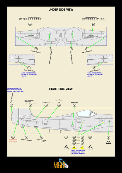 1ManArmy Zoukei-Mura Focke-Wulf Ta 152 H-0/H-1 1/32 Basic Markings & Stencil High-Definition Paint Masks, 32DET022
