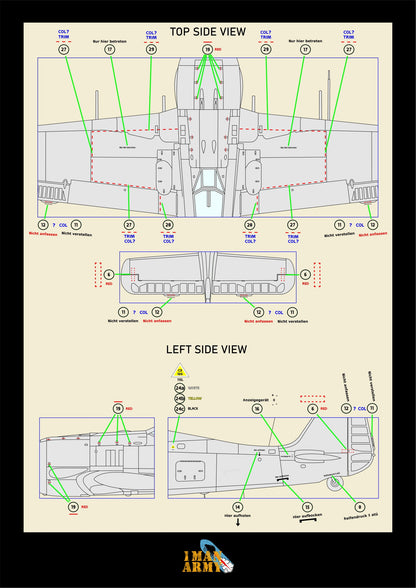 1ManArmy Focke-Wulf FW190 A-6 1/32 Basic Markings & Stencil High-Definition Paint Masks, 32DET024