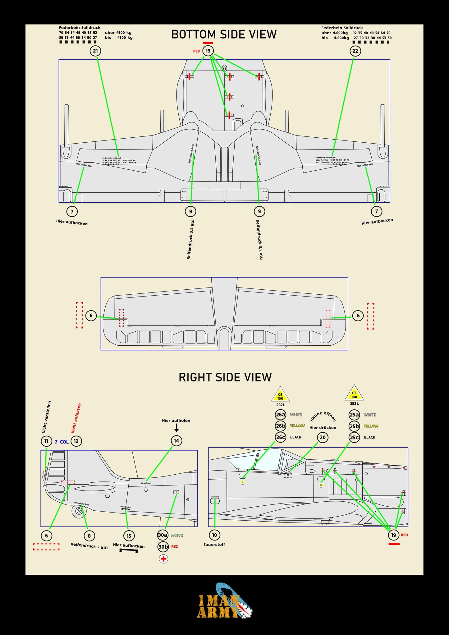 1ManArmy Focke-Wulf FW190 A-6 1/32 Basic Markings & Stencil High-Definition Paint Masks, 32DET024
