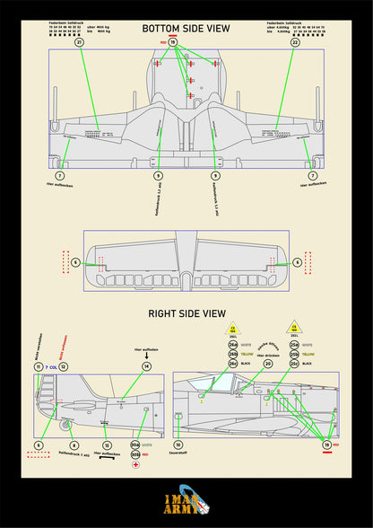 1ManArmy Focke-Wulf FW190 A-6 1/32 Basic Markings & Stencil High-Definition Paint Masks, 32DET024